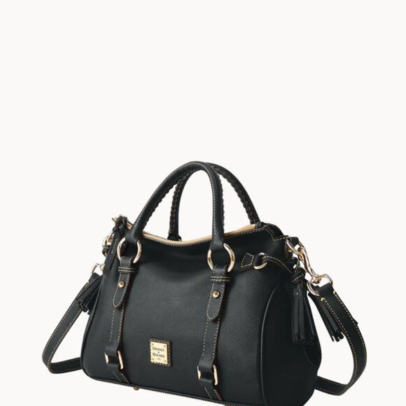 DOONEY & BOURKE Leather Handbag Sorrento Satchel Purse Crossbody, Black/NWT - Picture 2 of 16